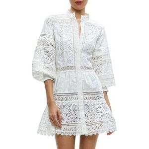 Alice + Olivia White Lace Mini Dress